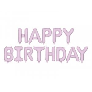 Ballonggirlang - Happy Birthday - Ljuslila