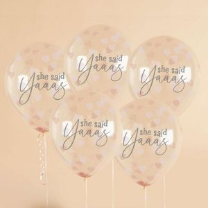 Konfettiballonger - She said YAAAS - 5-pack