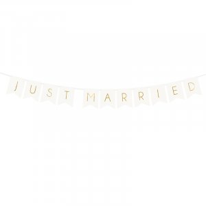 Vimpel - Just Married - Vit/Guld