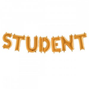 Bokstavsballonger - Student - Guld