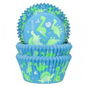 Muffinsformar - Dinosaurier - Blå/grön - 50-pack