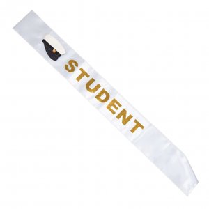 Sash - STUDENT - Vit/guld