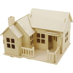 Trähus - 3D - Med terass