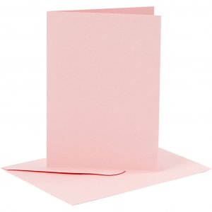 Inbjudningskort - 6-pack - Ljusrosa