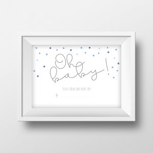 Instagramskylt - Oh baby - Blå - 4-pack