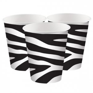 Pappmuggar - Zebra - 8-pack