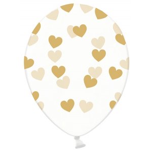 Ballonger - Clear - Guldhjärtan - 6-pack