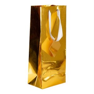 Presentpåse - Flaska - Guldmetallic