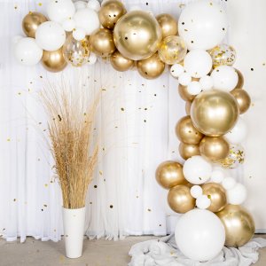 Ballongbåge - 5m - Guld/Chrome