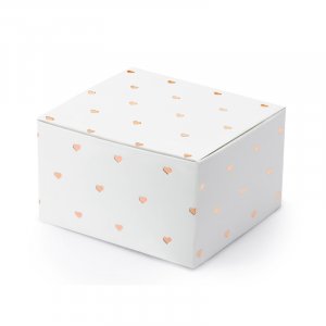 Presentaskar - Små hjärtan - Roséguld - 10-pack