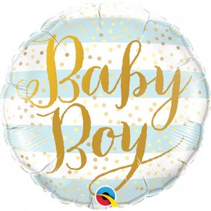 Folieballong - Baby boy - Blå/Guld
