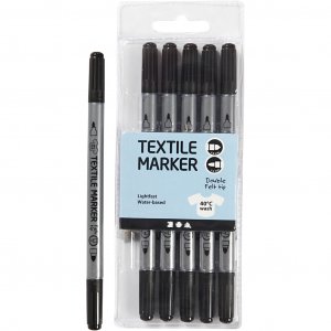 Textilpennor - 6-pack - Svart