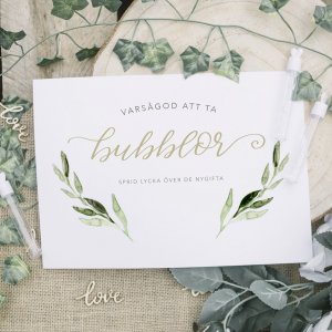 Skylt - Bubblor - Oliv