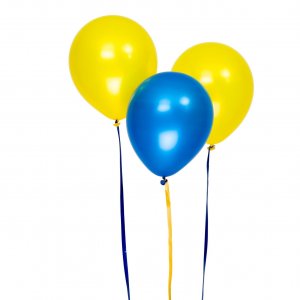 Metallicballonger - Blå/Gula - 8-pack
