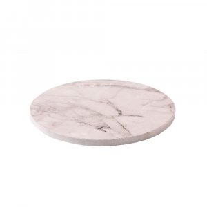 Tjock tårtbricka - Rund - Vit marmor - 1,2 cm tjock, 30 cm i diameter