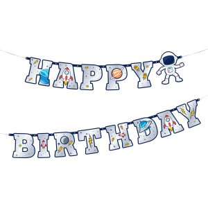 Girlang - Happy Birthday - Space Cosmos - 220 cm