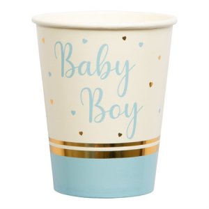 Pappmuggar - Baby boy - Blå/Vit/Guld - 8-pack