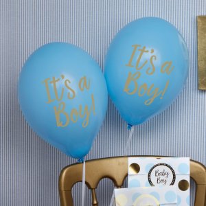 Ballonger - It s a boy - Blå/Guld - 8-pack