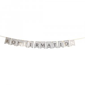 Vimpel - Konfirmation - Vit/Guld