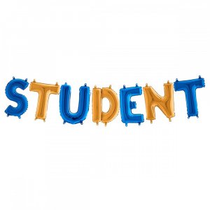 Bokstavsballonger - Student - Blå/Guld