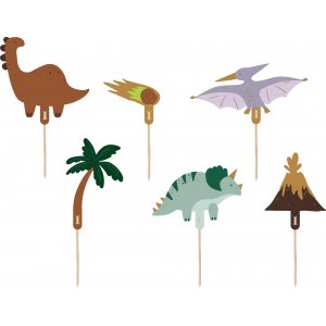 Cake Picks - Dinosaurier - 6 st