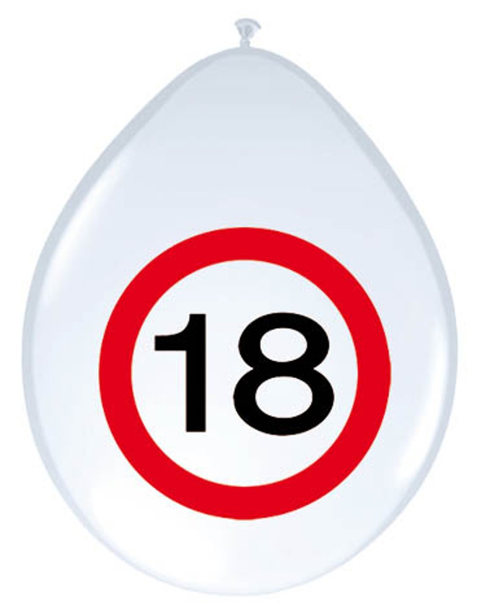 18 års Trafikskyltballonger 8-pack