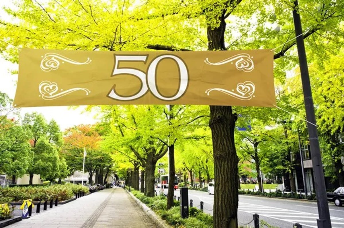 50 års Jubileumsbanner 180 x 40 cm