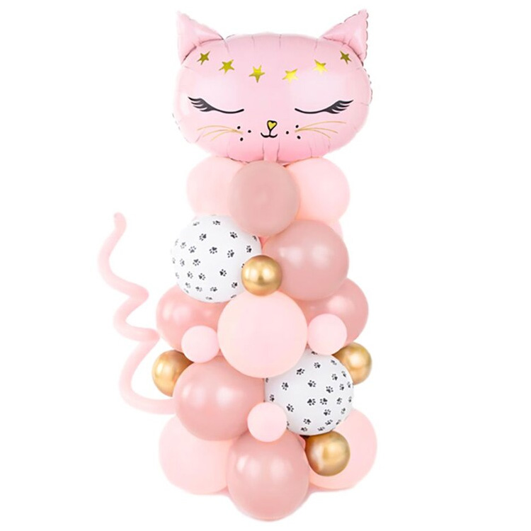 Ballongbukett Rosa Katt