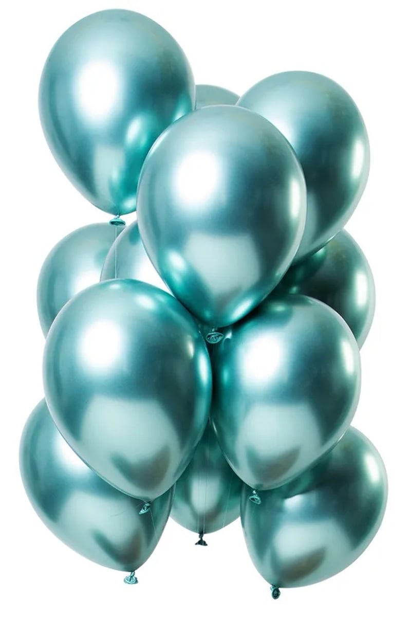 Ballonger Spegeleffekt grön 33 cm 12-pack