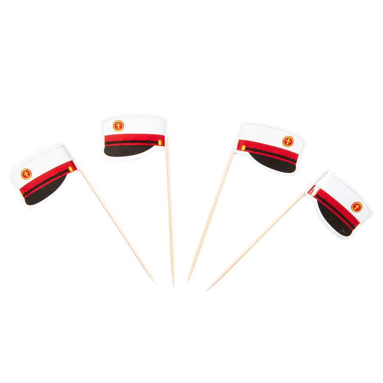 Cocktailflaggor Danmark Studentmössa Röd 30-pack