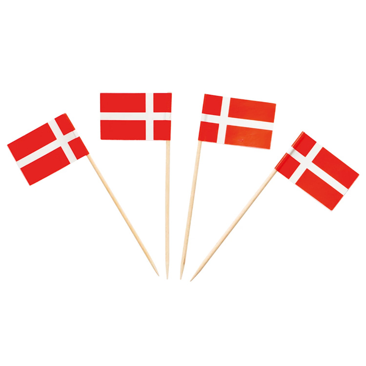 Danska Flaggan Cocktailflaggor 50-pack