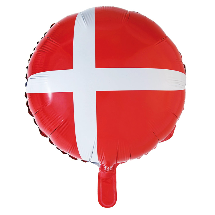 Danska Flaggan Folieballong Rund