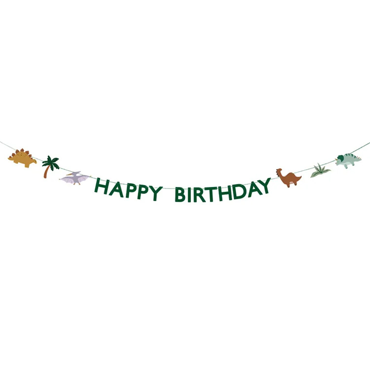 Dinosaurier Triceratops "Happy Bithday" Banner 3m