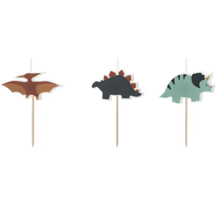 Dinosaurier Triceratops Tårtljus 3-pack