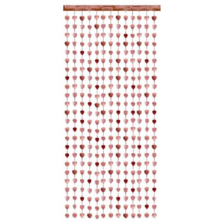 Dörrdraperi Hjärtan Roséguld 100x245cm