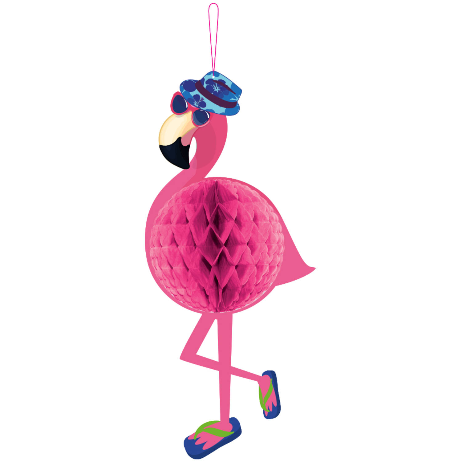 Flamingo honeycomb dekoration 58 cm