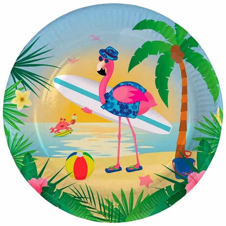 Flamingo tallrikar 23 cm 8-pack