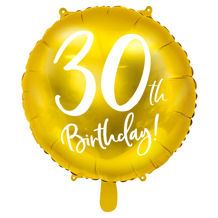 Folieballong Rund 30th Birthday 45cm