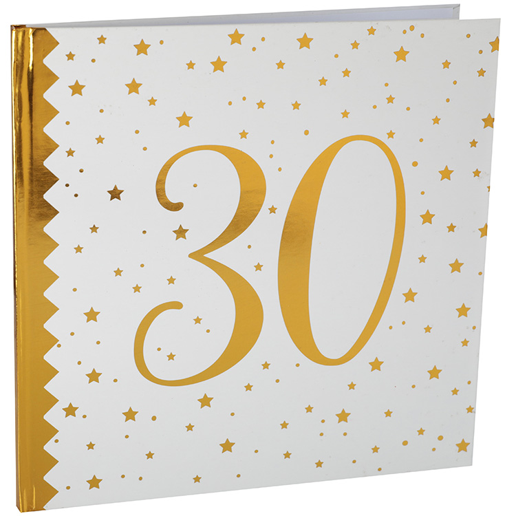Gästbok 30 år Vit/Guld