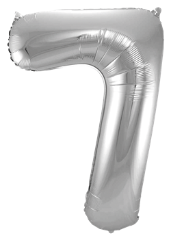 Sifferballong Jumbo 86 cm Silver "0-9" Siffra 7