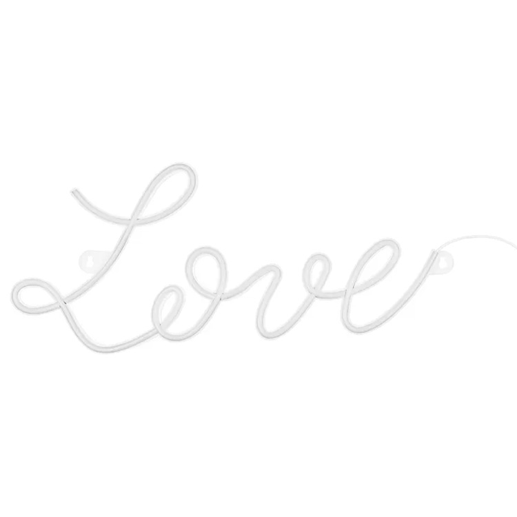 Neon LED Lampa "Love" Vit