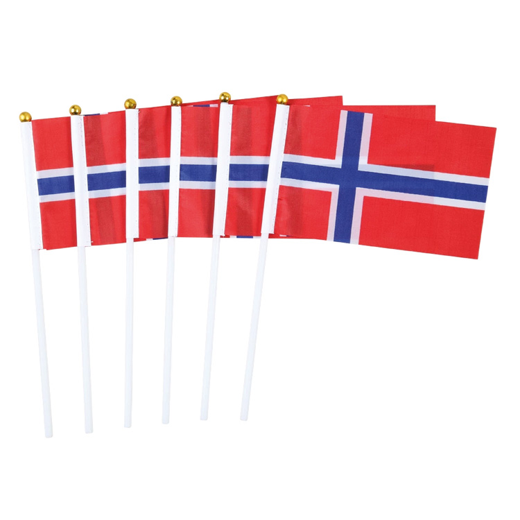 Norska Flaggan Handflagga 6-pack
