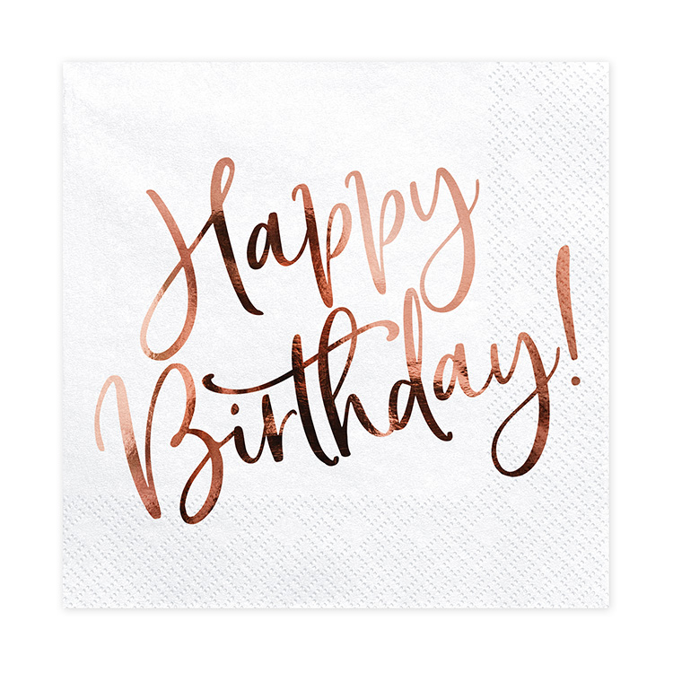 Servett Happy Birthday Vit & Rosé 20-pack