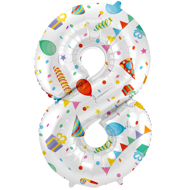 Sifferballong Joyful "0-9" Siffra 8