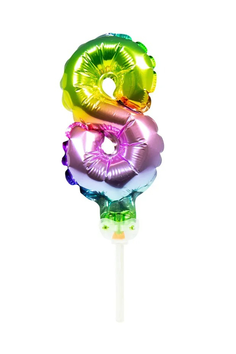 Sifferballong Mini Tårtdekoration 13 cm "0-9" Siffra 8