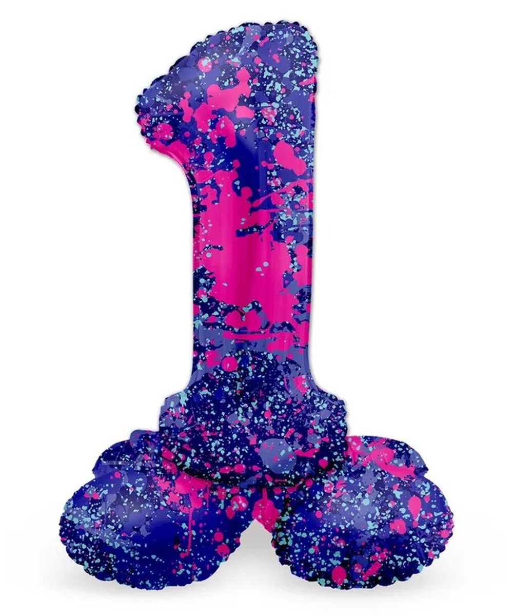 Tallballong Stående Paint Splash 72 cm "0-9" Siffra 1