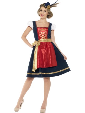 Traditionell Bavarisk Oktoberfest Claudia Dräkt Deluxe M