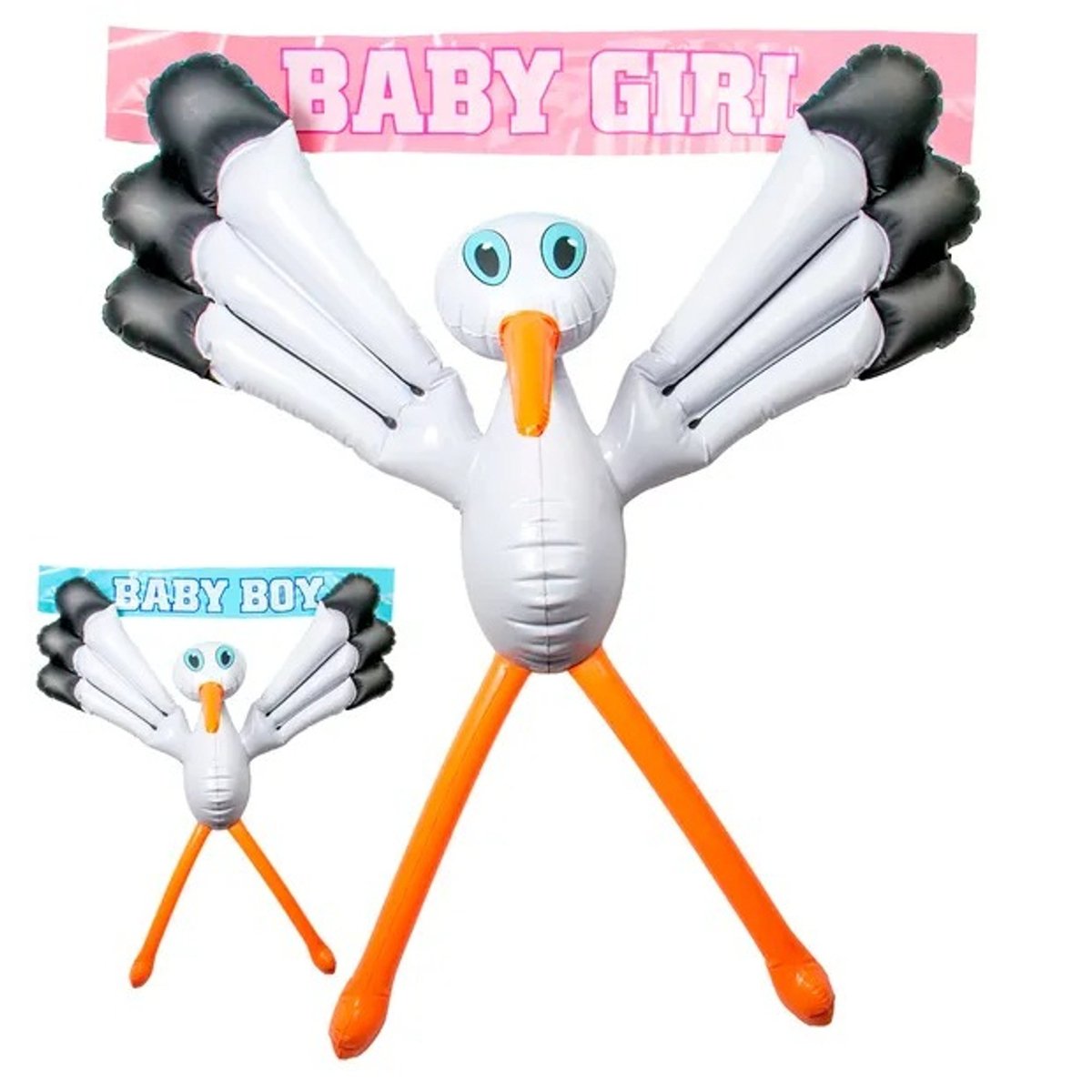 Uppblåsbar Stork Boy / Girl 75 cm