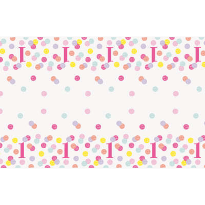 1-årskalas duk Rosa Prickar 137 x 213 cm