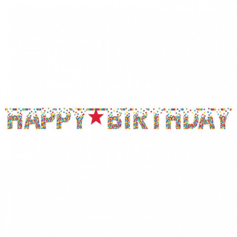 Megastor banderoll Happy Birthday i fler färger